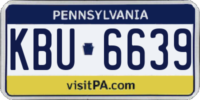 PA license plate KBU6639