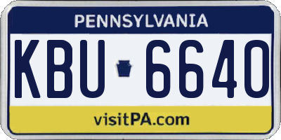 PA license plate KBU6640