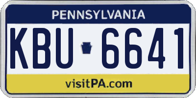 PA license plate KBU6641
