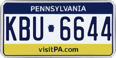 PA license plate KBU6644