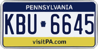 PA license plate KBU6645