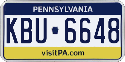 PA license plate KBU6648