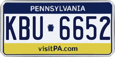 PA license plate KBU6652