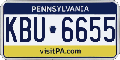 PA license plate KBU6655