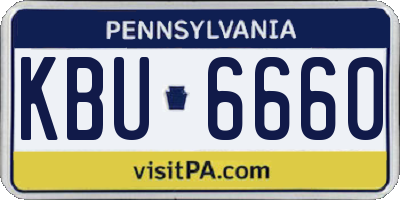 PA license plate KBU6660