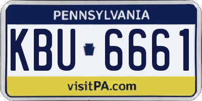 PA license plate KBU6661