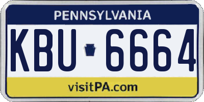 PA license plate KBU6664