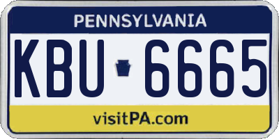 PA license plate KBU6665