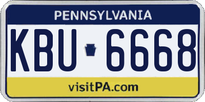 PA license plate KBU6668