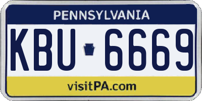 PA license plate KBU6669