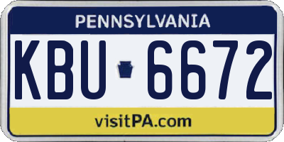 PA license plate KBU6672