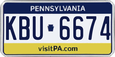 PA license plate KBU6674