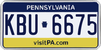 PA license plate KBU6675