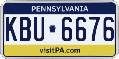 PA license plate KBU6676
