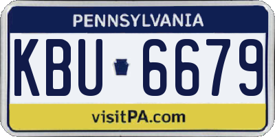 PA license plate KBU6679