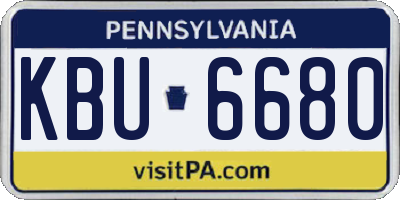 PA license plate KBU6680