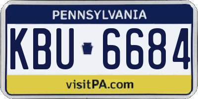 PA license plate KBU6684
