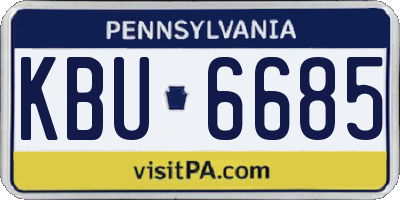 PA license plate KBU6685