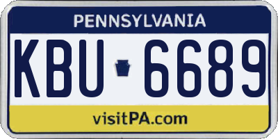 PA license plate KBU6689