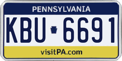 PA license plate KBU6691