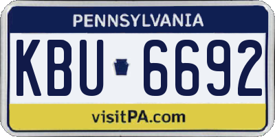 PA license plate KBU6692