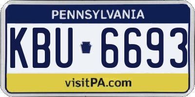 PA license plate KBU6693