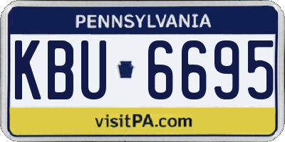 PA license plate KBU6695
