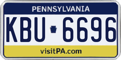 PA license plate KBU6696