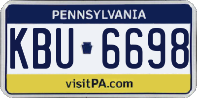 PA license plate KBU6698