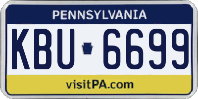PA license plate KBU6699