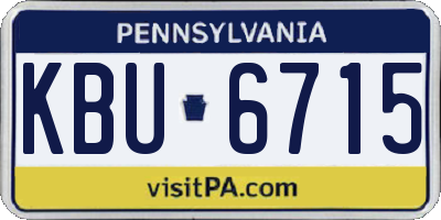 PA license plate KBU6715