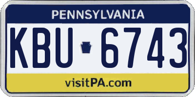 PA license plate KBU6743