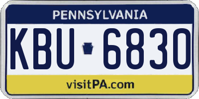PA license plate KBU6830