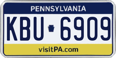 PA license plate KBU6909