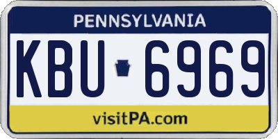 PA license plate KBU6969
