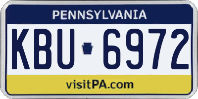 PA license plate KBU6972