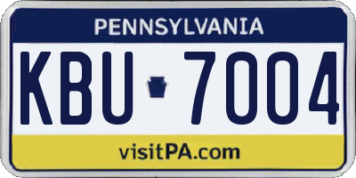 PA license plate KBU7004
