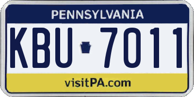 PA license plate KBU7011