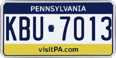 PA license plate KBU7013