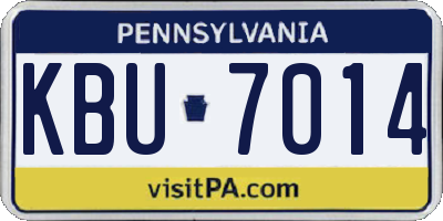 PA license plate KBU7014