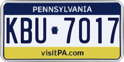 PA license plate KBU7017