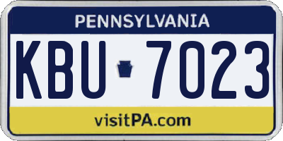 PA license plate KBU7023