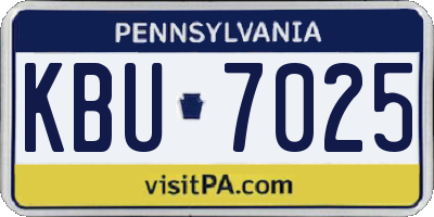 PA license plate KBU7025