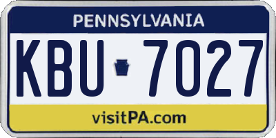 PA license plate KBU7027