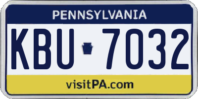 PA license plate KBU7032