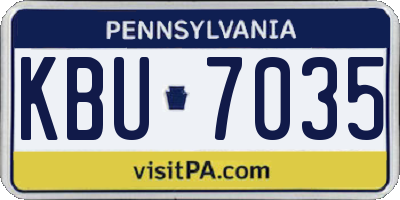 PA license plate KBU7035