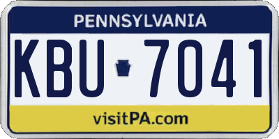 PA license plate KBU7041