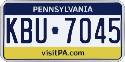 PA license plate KBU7045