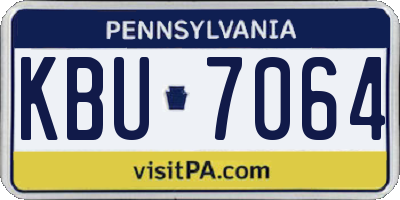 PA license plate KBU7064
