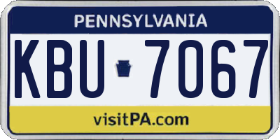 PA license plate KBU7067